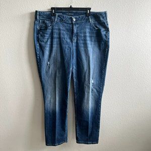 Lane Bryant Women's Straight Leg Medium Wash Distressed Jeans Size 24